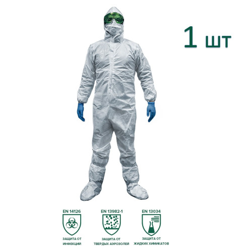 

 
Комбинезон защитный одноразовый БЕРТА® ECOTEX, пл. 65 г/м², размер XL