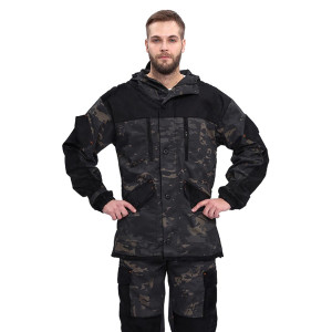 Костюм мужской "ГОРКА-М" куртка/брюки, цвет: кмф "Черный/Черный", ткань Рип-стоп Костюм мужской "ГОРКА-М" куртка/брюки, цвет: кмф "Черный/Черный", ткань Рип-стоп