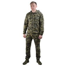 Костюм трикотажный "ТИР-3" серо-зеленая цифра (куртка + брюки 100%х/б)