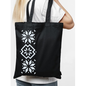 Сумка-шоппер текстильная MOGOTEX "Shopping Collection" 43х38 декор 210 (колорит 011001), цвет черный